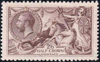 GB KING GEORGE V, 1919-1925, SEAHORSE, 2s6d REDDISH BROWN, Sg.415, Mi.141IIIb, MNH GB KING GEORGE V, 1919-1925, SEAHORSE, 2s6d REDDISH BROWN, Sg.415, Mi.141IIIb, MNH