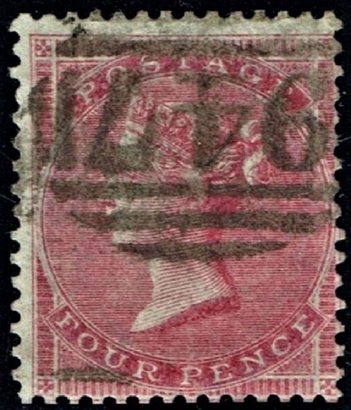 GB QUEEN VICTORIA, 1857, 4d ROSE CARMINE, Sg.66, Mi.13Zzb, Used