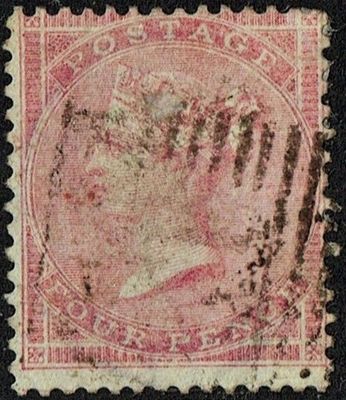 GB QUEEN VICTORIA, 1857, 4d ROSE CARMINE, Sg.66, Mi.13Zzb, Used