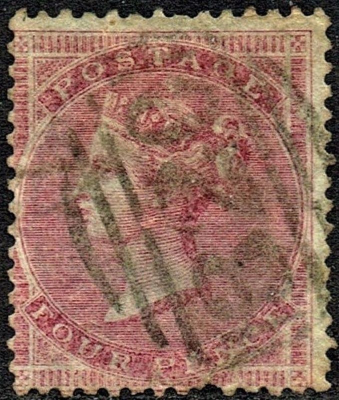 GB QUEEN VICTORIA, 1857, 4d ROSE CARMINE, Sg.66, Mi.13Zzb, Used