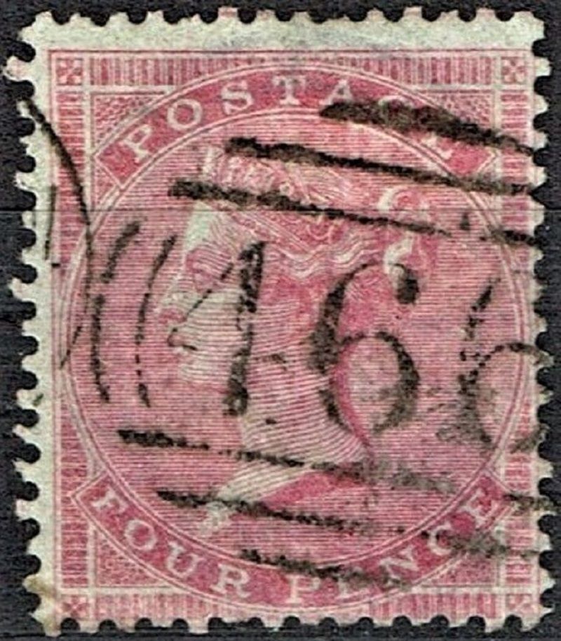 GB QUEEN VICTORIA, 1857, 4d ROSE CARMINE, Sg.66, Mi.13Zzb, Used