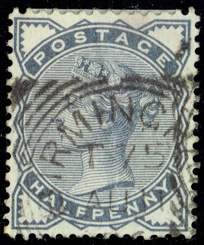 GB QUEEN VICTORIA, 1884, ½d SLATE-BLUE, Sg.187, Mi.72, Used