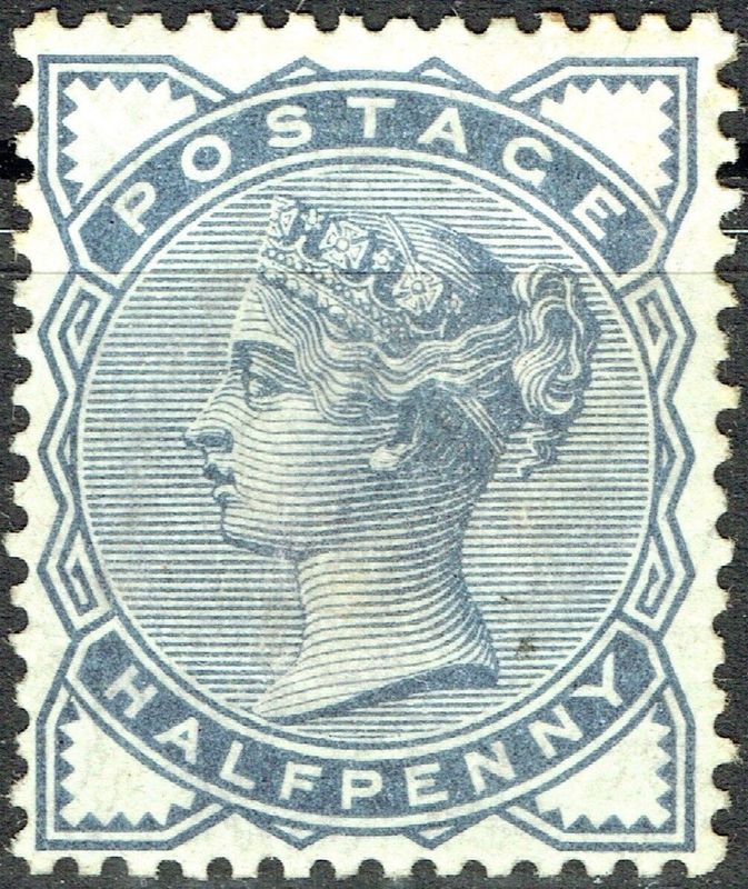 GB QUEEN VICTORIA, 1884, ½d SLATE-BLUE, Sg.187, Mi.72, MINT
