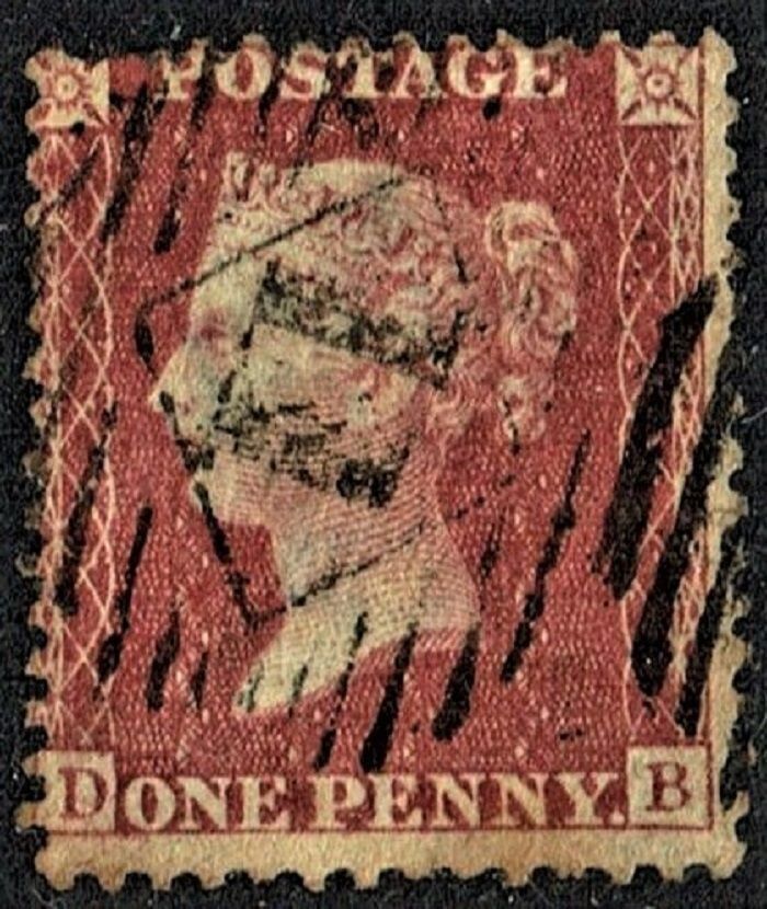 GB QUEEN VICTORIA, 1856, 1d RED-BROWN, D-B, Used