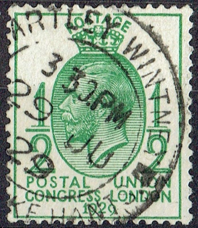 GB KING GEORGE V, 1929, ½d GREEN, Sg.434, Mi170X, Used