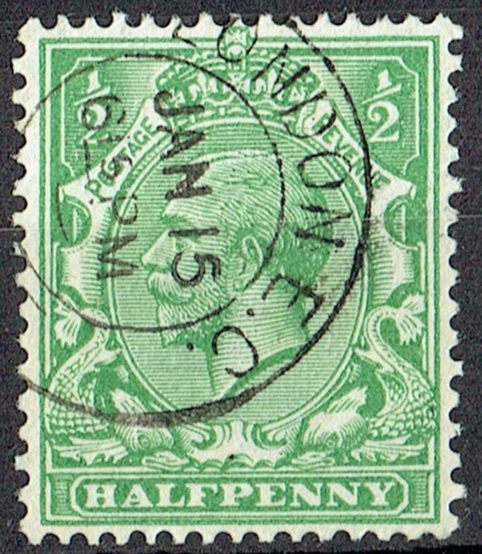 GB KING GEORGE V, 1924, ½d GREEN, Sg.418, Mi.154Xa, Used