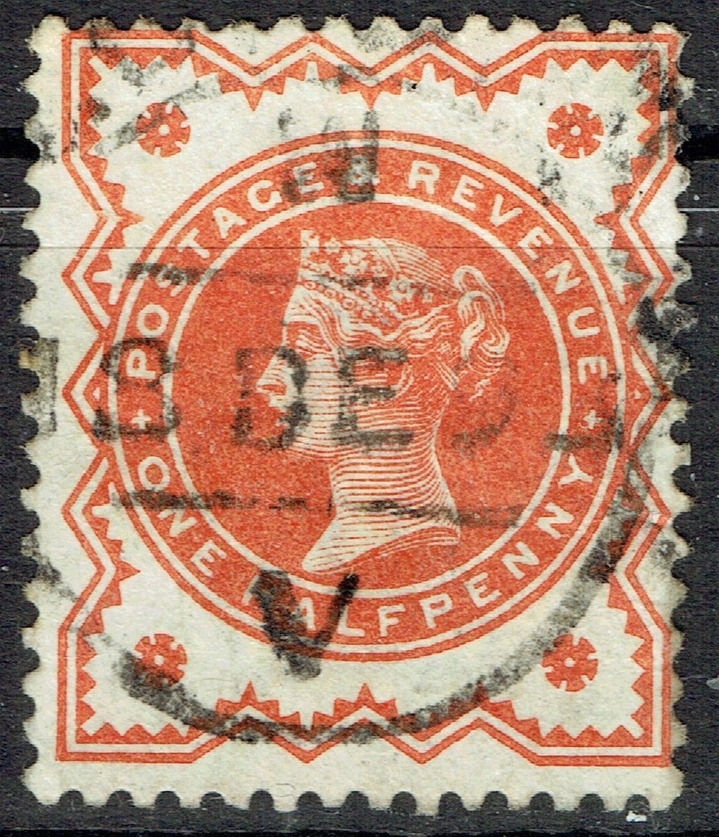 GB QUEEN VICTORIA, 1887, ½d VERMILION, Sg.197, Mi.68, Used
