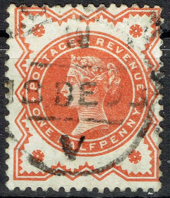 GB QUEEN VICTORIA, 1887, ½d VERMILION, Sg.197, Mi.68, Used