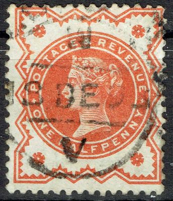 GB QUEEN VICTORIA, 1887, ½d VERMILION, Sg.197, Mi.68, Used