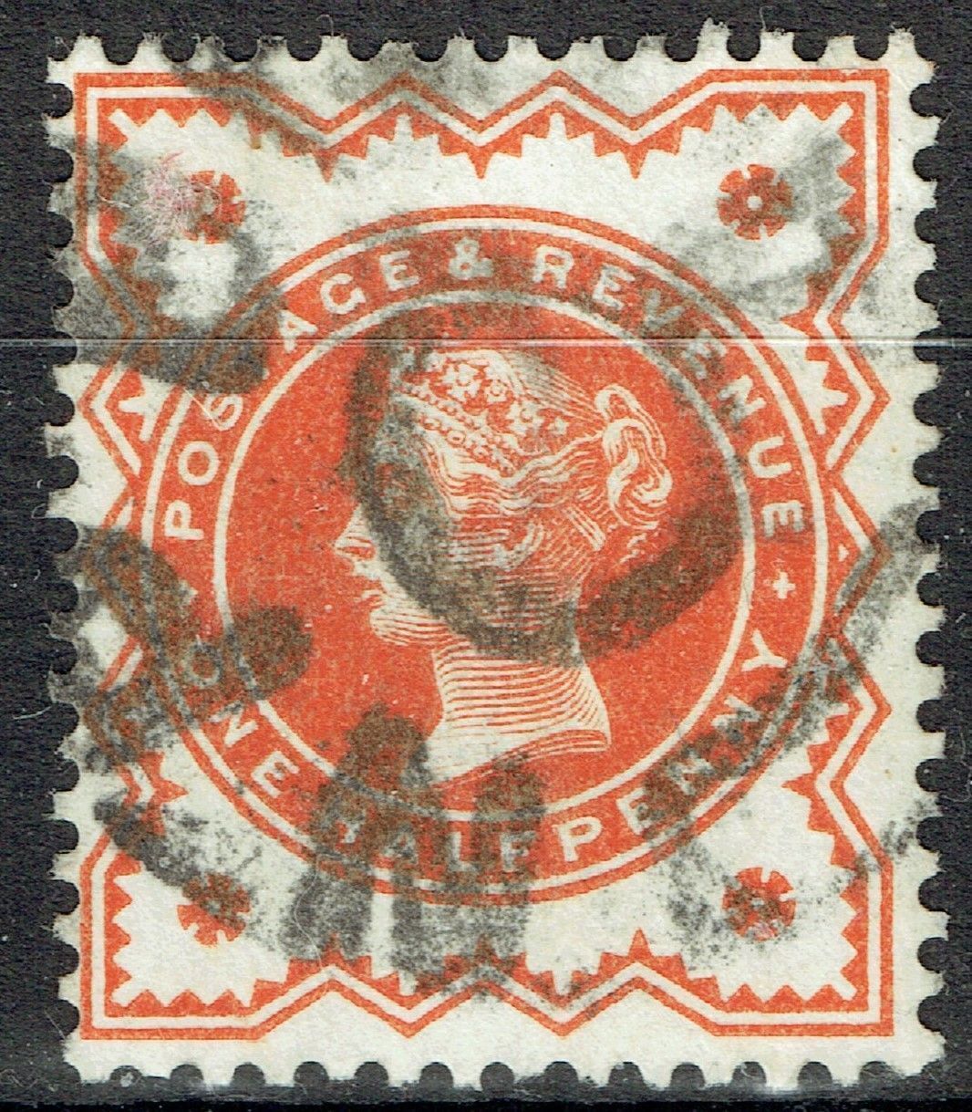 GB QUEEN VICTORIA, 1887, ½d VERMILION, Sg.197, Mi.68, Used