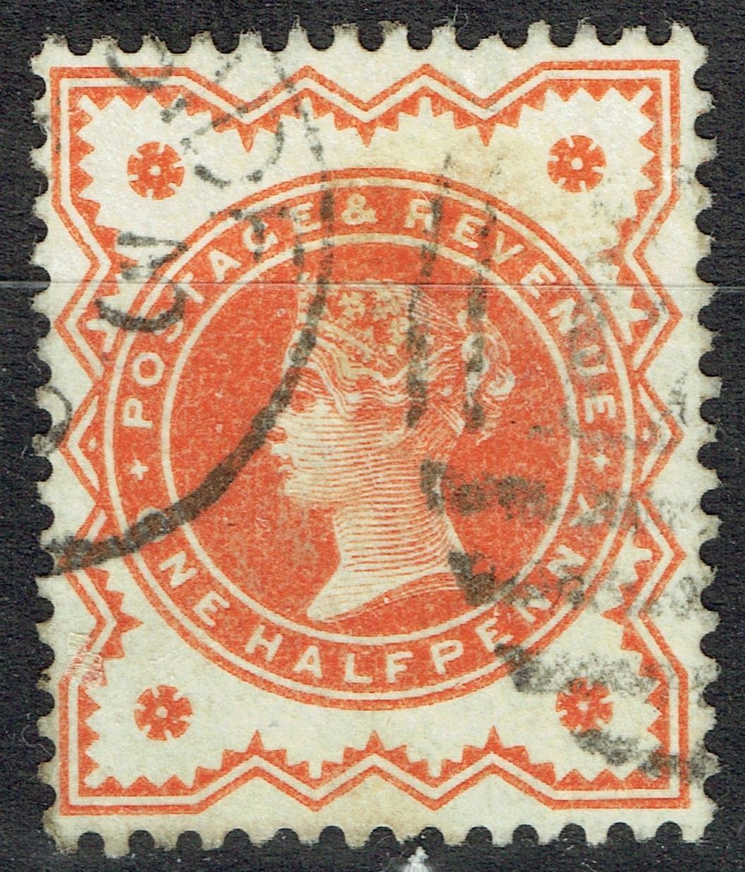 GB QUEEN VICTORIA, 1887, ½d VERMILION, Sg.197, Mi.68, Used