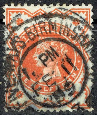 GB QUEEN VICTORIA, 1887, ½d VERMILION, Sg.197, Mi.68, Used