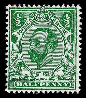 GB KING GEORGE V, 1911, ½d GREEN, Sg.322, Mi.121IAc, MNH GB KING GEORGE V, 1911, ½d GREEN, Sg.322, Mi.121IAc, MNH