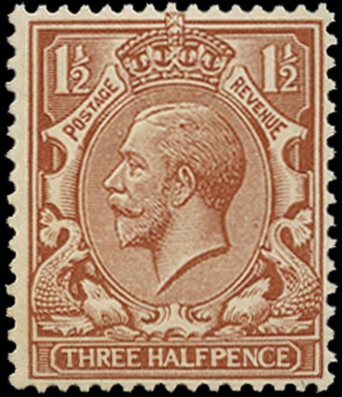 GB KING GEORGE V, 1924, NO WATERMARK, 1½d RED-BROWN, Sg.362d, Mi.129Xa, MNH