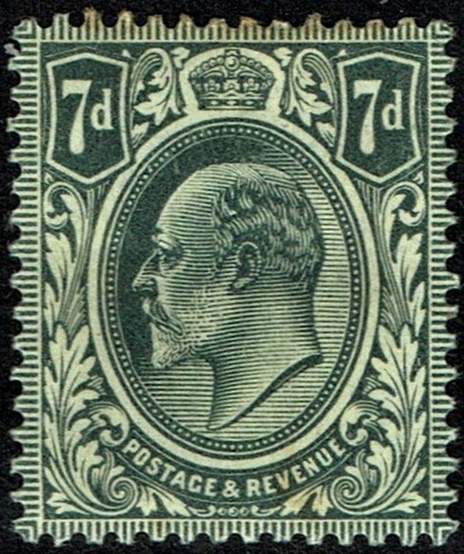 GB KING EDWARD VII, 1910, 7d GREY BLACK, Sg.249, Mi.120Ib, Mint