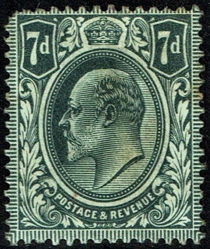 GB KING EDWARD VII, 1910, 7d DEEP GREY BLACK, Sg.249a, Mi.120Ia, Mint