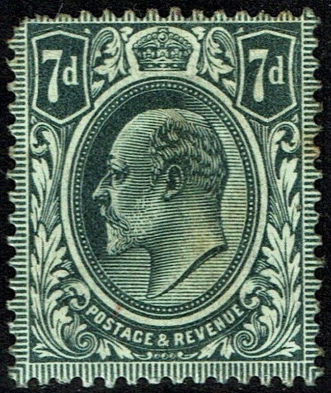 GB KING EDWARD VII, 1910, 7d DEEP GREY BLACK, Sg.249a, Mi.120Ia, Mint