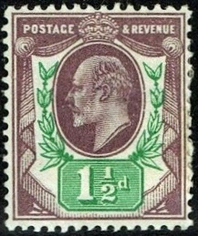 GB KING EDWARD VII, 1902, ERRORS, 1½d Pale Dull Purple & Green, Sg.223, Mi.105Iwb, MINT