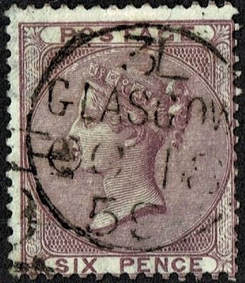 GB QUEEN VICTORIA, 1856, 6d DEEP LILAC, Sg.69, Mi.14yb, Used-Fine Used