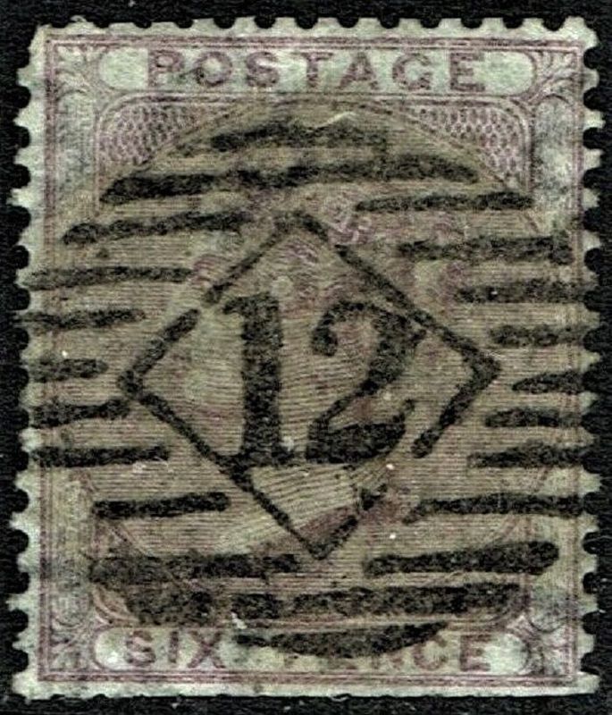 GB QUEEN VICTORIA, 1856, 6d DEEP LILAC, Sg.69, Mi.14yb, Used