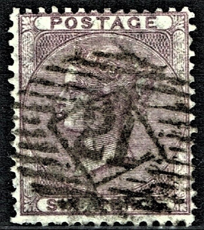 GB QUEEN VICTORIA, 1856, 6d DEEP LILAC, Sg.69, Mi.14yb, Used