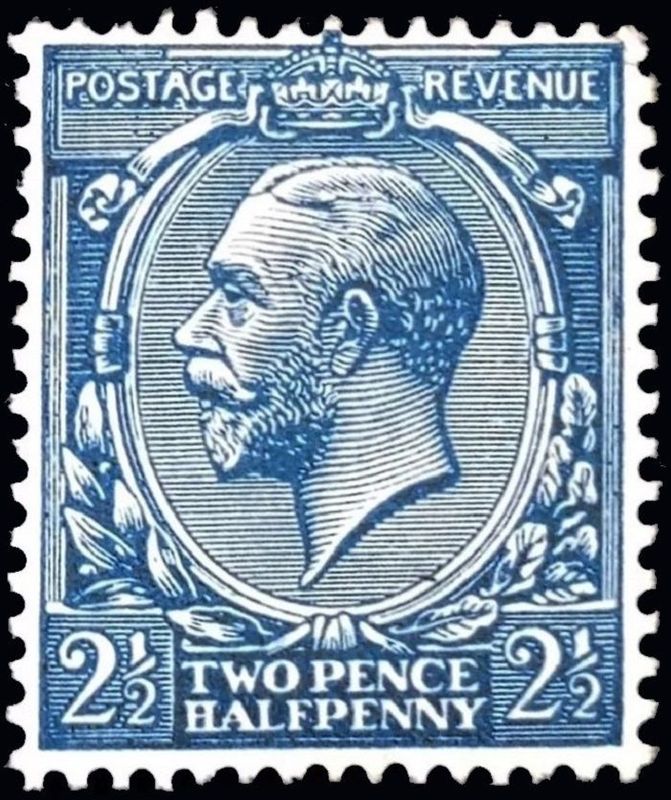 GB KING GEORGE V, 1920, 2½d DULL PRUSSIAN BLUE, Sg.373a, Mi.131Xp, Mint