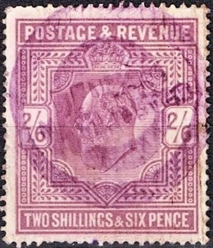 GB KING EDWARD VII 1911, 2'6s DARK PURPLE, Sg.317, Mi.115IIIb, Used