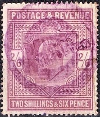 GB KING EDWARD VII 1911, 2'6s DARK PURPLE, Sg.317, Mi.115IIIb, Used