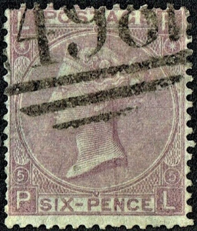 GB QUEEN VICTORIA, 1865, ERRORS, 6d LILAC, Pl.5, Sg.97, Mi.25b, LP-PL, With Hyphen, Used