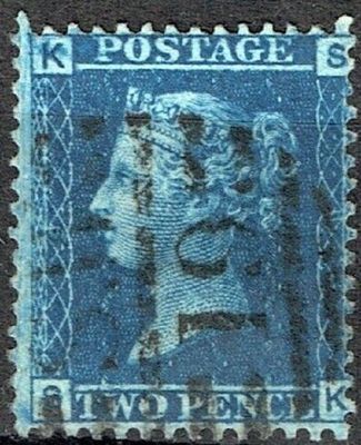 GB QUEEN VICTORIA 1858, 2d BLUE, Sg.45, Mi.17IX, Pl.9, KS-SK, USED