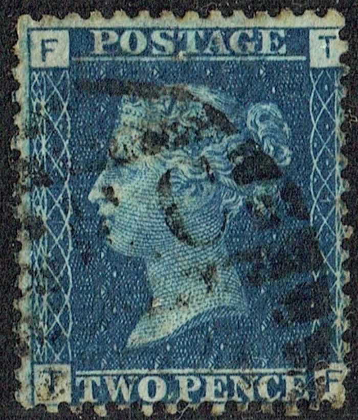 GB QUEEN VICTORIA, 1869, 2d BLUE, Sg.46/47, Pl.14, FT-TF, USED