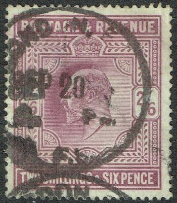 GB KING EDWARD VII, 1905, ERRORS, 2s6d LILAC, Sg.260, Mi.115Ixa, Used