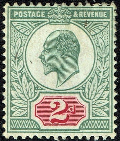 GB KING EDWARD VII 1904, 2d  GREY-GREEN & CARMINE-RED, Sg.226, Mi.106Iwd, MINT