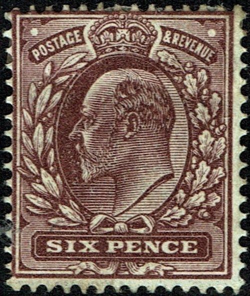 GB KING EDWARD VII, 1902, 6d SLATE PURPLE, Sg.246, Mi.111Iwa, MINT