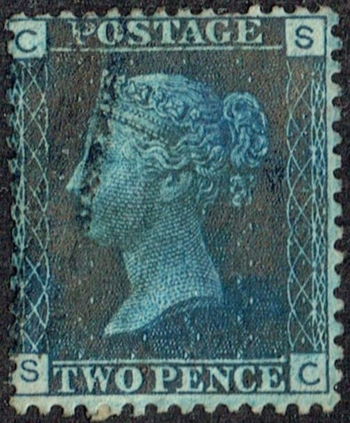 GB QUEEN VICTORIA 1858, 2d DEEP BLUE, Sg.47, Pl.15, CS-SC, Used