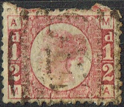 GB QUEEN VICTORIA, 1870, ½d ROSE-RED, Pl.10, Sg.48, Mi.36, AM-MA, Used