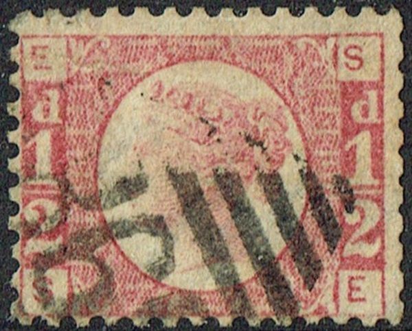 GB QUEEN VICTORIA, 1870, ½d ROSE, Pl.11, Sg.49, Mi.36, ES-SE, USED, DAMAGED