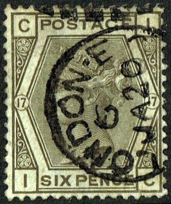 GB QUEEN VICTORIA, 1881, 6d GREY, Pl.17, Sg.161, Mi.63, CI-IC, USED