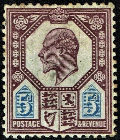 GB KING EDWARD VII, 1906, ERROR, 5d SLATE PURPLE & ULTRAMARINE, Sg.244, Mi.110Ixa, MINT