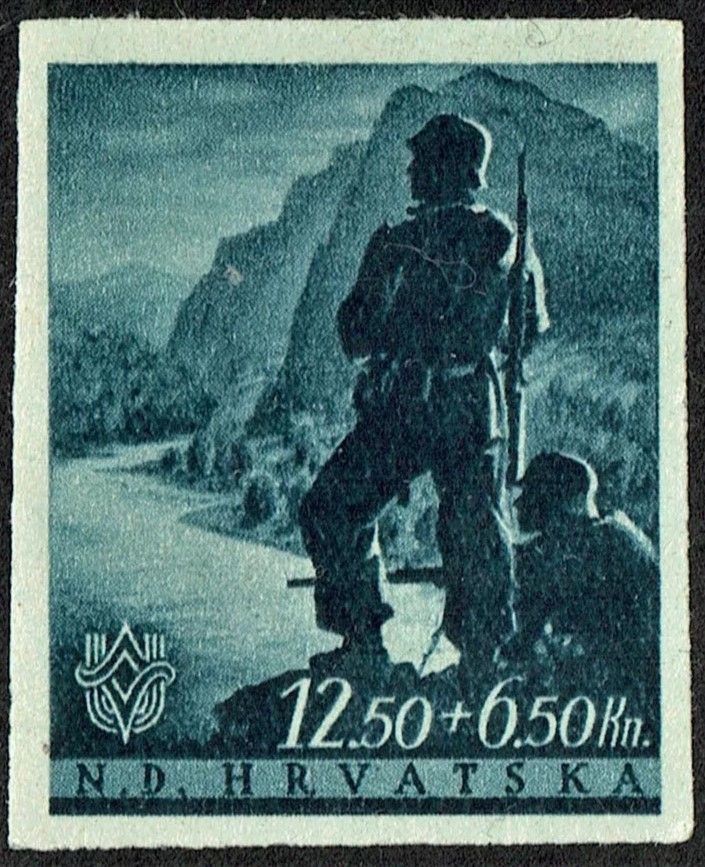 CROATIA, 2WW 1944, 3rd REICH - NDH, INDEPENDENCE ANNIVERSARY, 12.50+6.50Kn, Mint