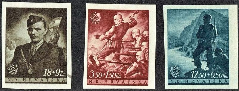 CROATIA 2WW 1944 3rd REICH - NDH, INDEPENDENCE ANNIVERSARY, MNH/MINT, COMPLETE SET