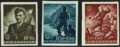 CROATIA 2WW 1944 3rd REICH - NDH, INDEPENDENCE ANNIVERSARY, MNH/MINT, COMPLETE SET