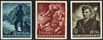 CROATIA 2WW 1944 3rd REICH - NDH, INDEPENDENCE ANNIVERSARY, MNH, COMPLETE SET