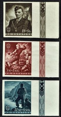 CROATIA 2WW 1944 3rd REICH - NDH, INDEPENDENCE ANNIVERSARY, MNH/MINT, COMPLETE SET