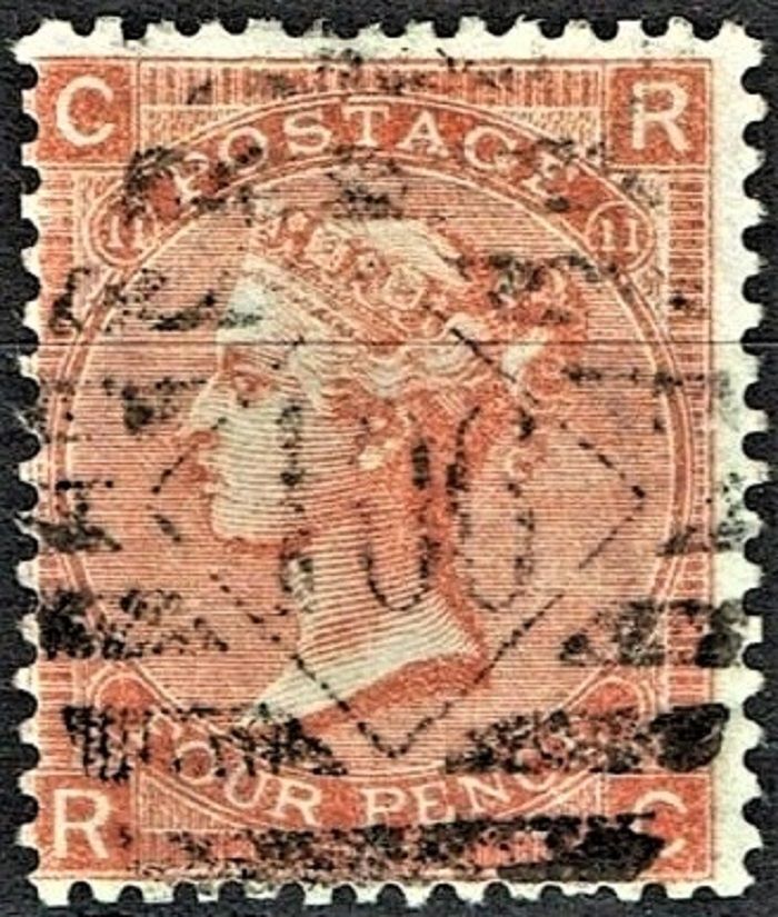 GB QUEEN VICTORIA, 1869, 4d VERMILION, Sg.94, Mi.24Z, Pl.11, CR-RC, USED