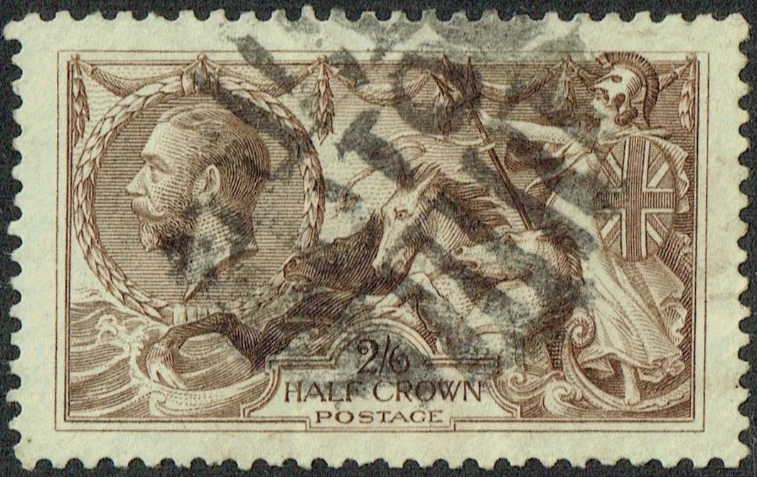 GB KING GEORGE V, 1913-34, SEAHORSE, 2s6d PALE BROWN, Sg.415a, Type A, Used