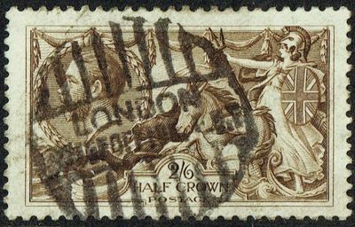 GB KING GEORGE V, 1913-34, ERRORS, SEAHORSE, 2s6d DEEP SEPIA-BROWN, Sg.399, Mi.141Ib, Type A, Used