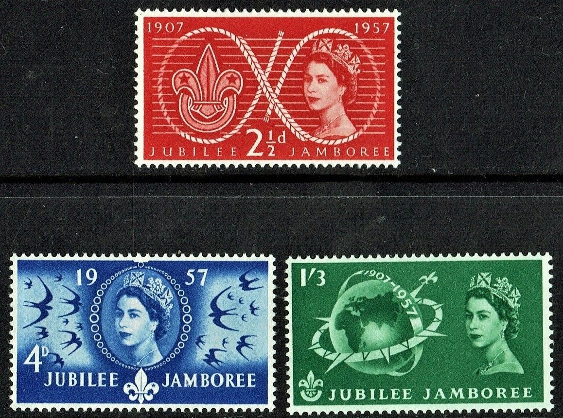 GB QUEEN ELIZABETH II, 1957, WORLD SCOUT JUBILEE JAMBOREE, MNH