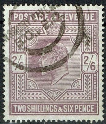 GB KING EDWARD VII, 1913, 2s6d DULL REDDISH PURPLE, Sg.316, Mi.115IIId, USED