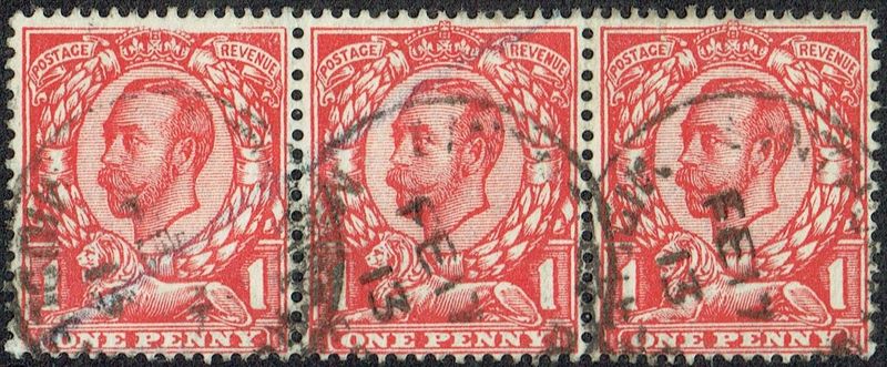 GB KING GEORGE V, 1912, ERROR, 1d BRIGHT SCARLET, Sg.341a, Mi.122IIb, Used